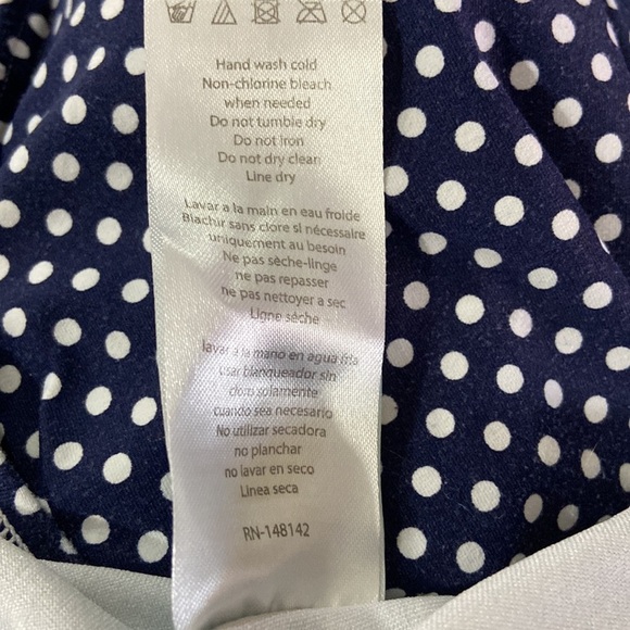 Betty’s Beach House Navy Blue and White Polkadot One Piece Swimsuit Size 12 - Picture 6 of 6